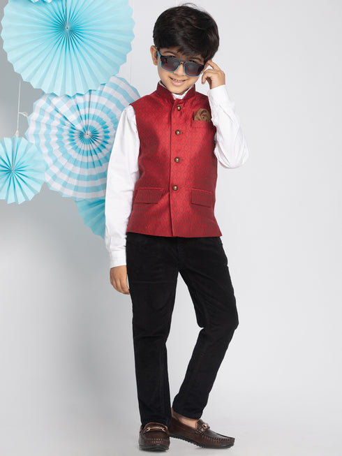 Boy's Maroon Nehru Jacket